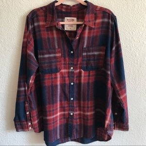 MOSSIMO Plaid Flannel Long Sleeved Button Up Shirt